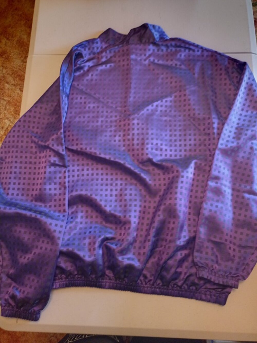 Vintage Surf Style 1/4 Zip Iridescent Purple Windbreaker Jacket Adult Large - Picture 7 of 7